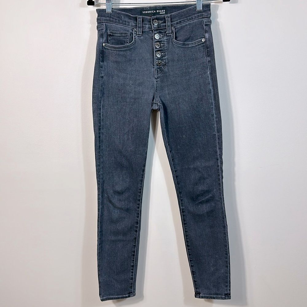 Veronica Beard Debbie High-Rise Skinny Jeans Salt & Pepper Women Size 26 / 2